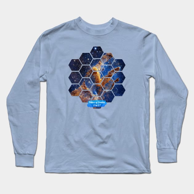 Pillars of Creation: James Webb Space Telescope Long Sleeve T-Shirt by Da Vinci Feather